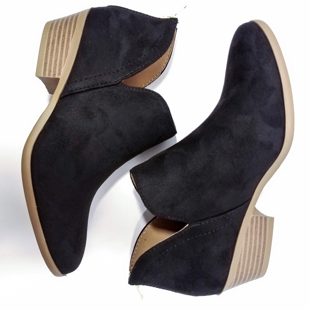 1 LEFT size 6 Black/brown trimming ankle booties - Picture 4 of 8